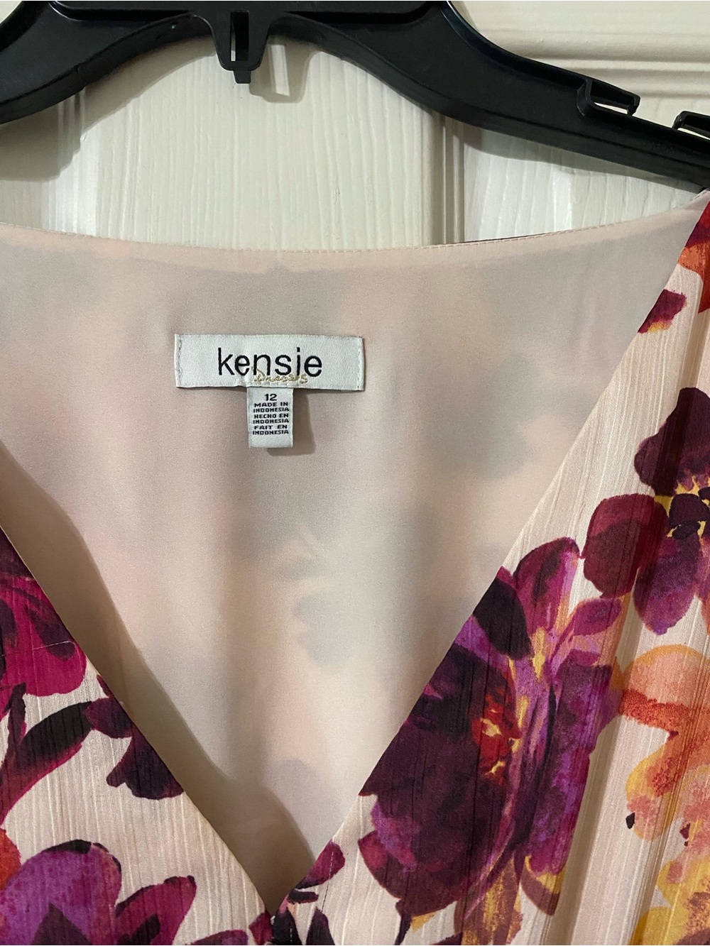 Kensie Floral Maxi Dress in Cream, Orange & Purple - Picture 2 of 2